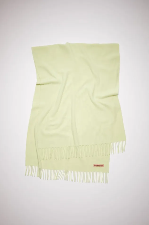 Acne Studios Fringe Wool Scarf 8211 Oversized Pale Green Men Scarves