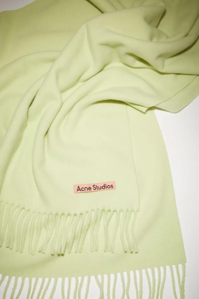 Acne Studios Fringe Wool Scarf 8211 Oversized Pale Green Men Scarves