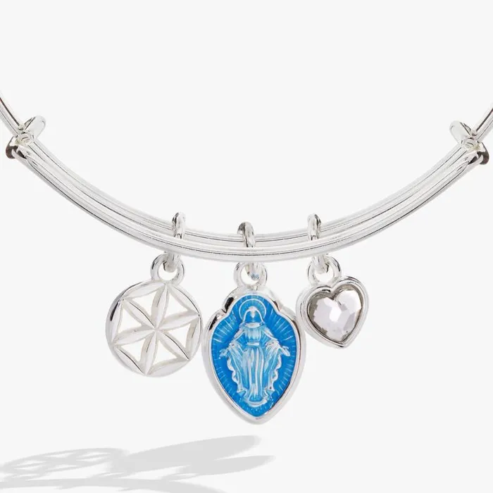 Bracelets Women Alex And Ani Faith And Family Mother Mary Charm Bangle Silver