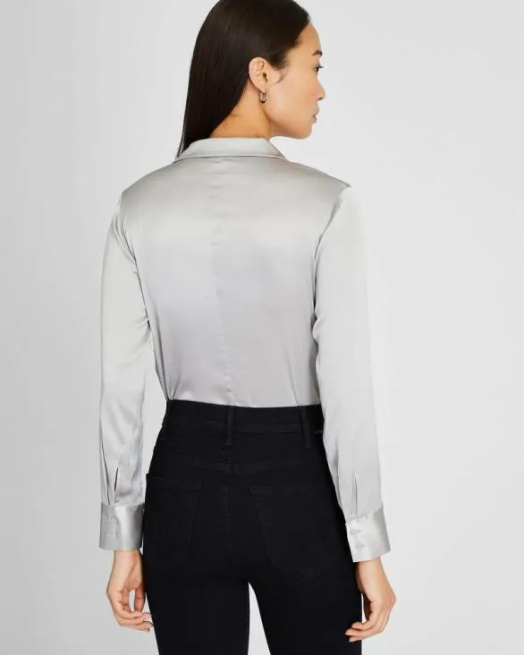 Club Monaco Tops Stretch Silk Charmeuse Top Silver 8211 Women
