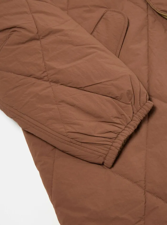 Diamond Quilt Parka In Brown Recycled Nylon Men Universal Works Coats and Outerwear