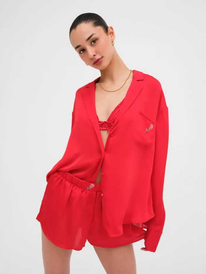 For Love and Lemons Lingerie Everyday Rosebud PJ Set Red 8211 Women