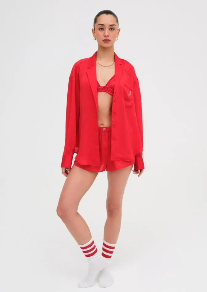 For Love and Lemons Lingerie Everyday Rosebud PJ Set Red 8211 Women For Love and Lemons Lingerie Everyday Rosebud PJ Set Red 8211 Women