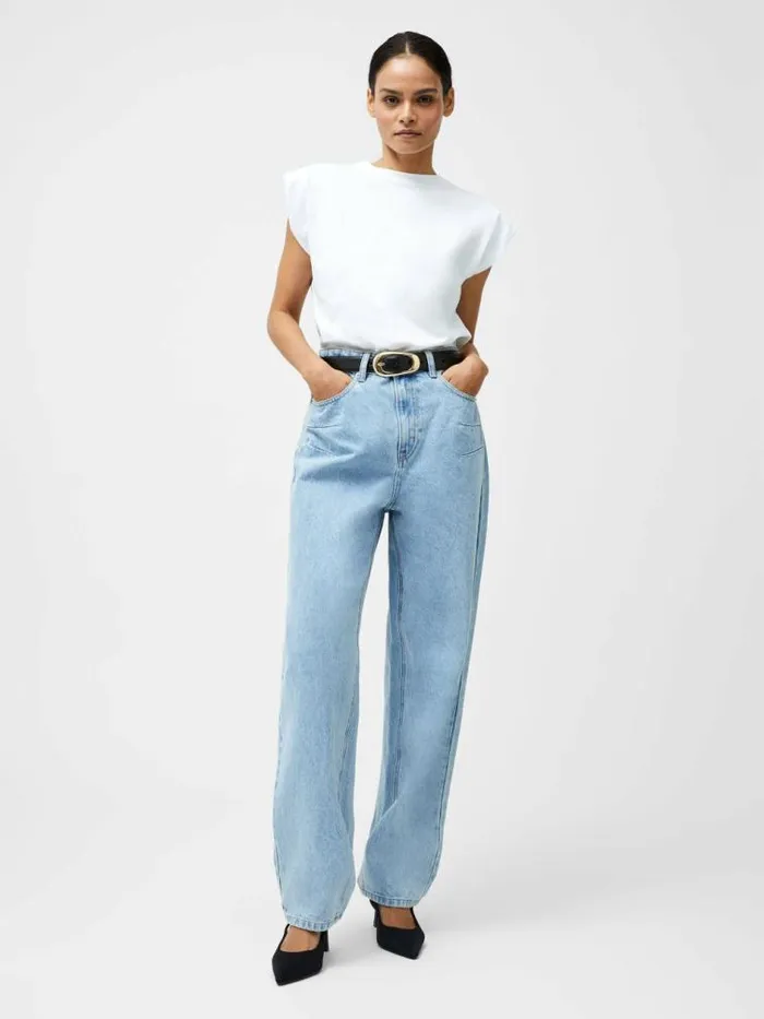 French Connection Dallas Denim Barrel Leg Jeans Light Wash Women Trousers