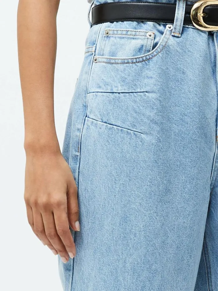 French Connection Dallas Denim Barrel Leg Jeans Light Wash Women Trousers