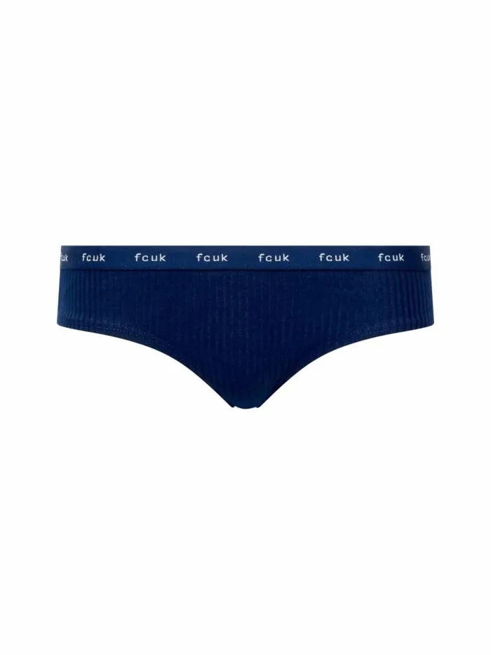 French Connection FCUK 3 Pack Ribbed Briefs Bluenavywhite Women Underwear and Socks
