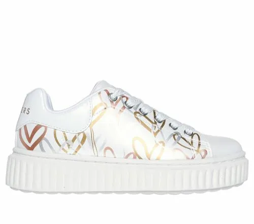 JGoldcrown Hi Ridge White Gold Kids SKECHERS Big Kids UK Sizes 36