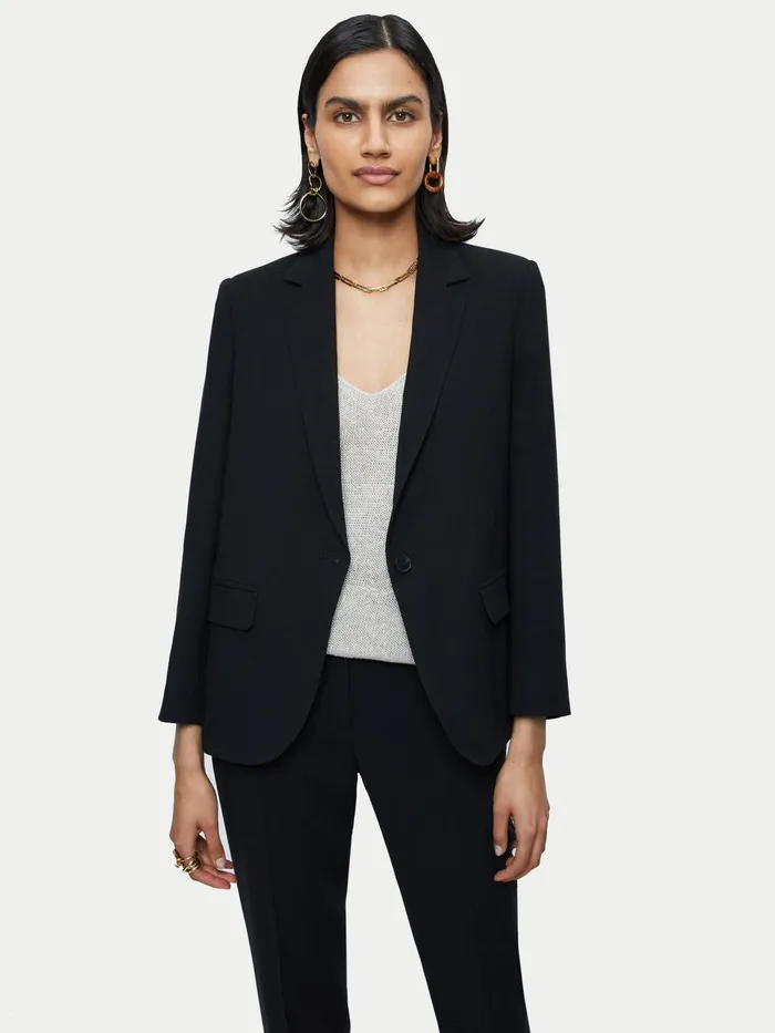 Jigsaw Jackets Women Fluid Twill Brook Blazer Black