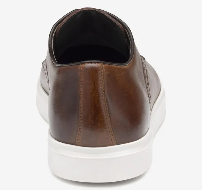Johnston and Murphy Brody Plain Toe Brown Handstained Full Grain Men LaceUps