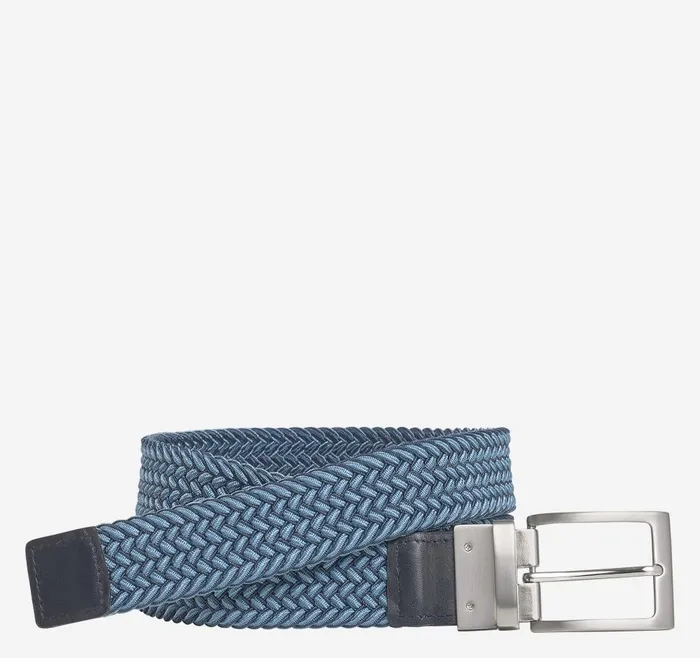 Johnston and Murphy Reversible StretchWoven Belt Navyblue Men Belts Johnston and Murphy Reversible StretchWoven Belt Navyblue Men Belts