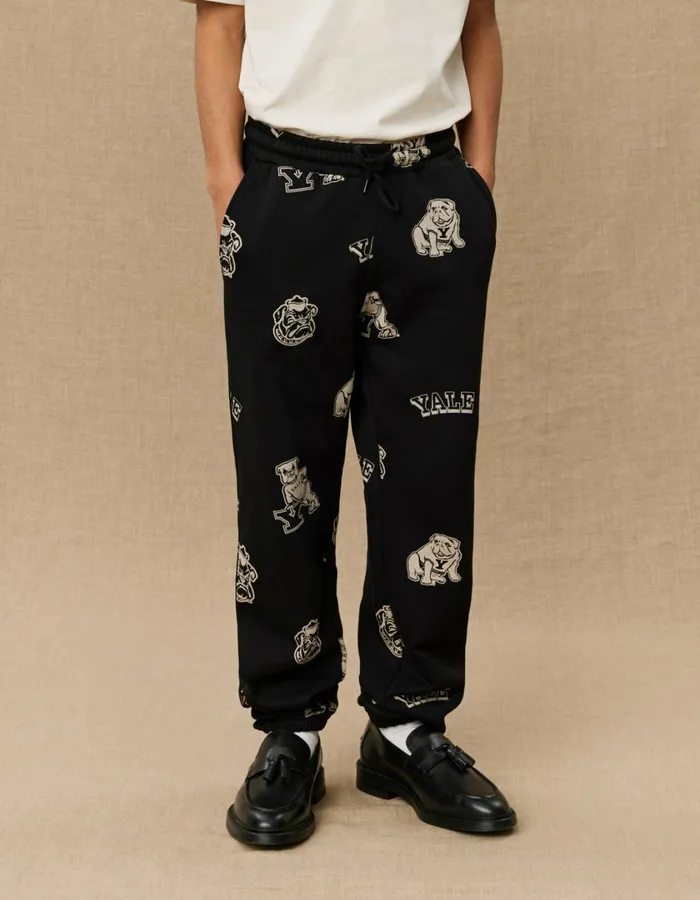 Kids Yale AOP Logo Sweatpants KIDS 8211 BlackIvory Les Deux Yale