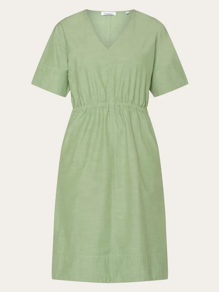 KnowledgeCotton Apparel Skirts And Dresses Vneck Slub Yarn Short Sleeve Midi Dress Gotsvegan 8211 Women KnowledgeCotton Apparel Skirts And Dresses Vneck Slub Yarn Short Sleeve Midi Dress Gotsvegan 8211 Women