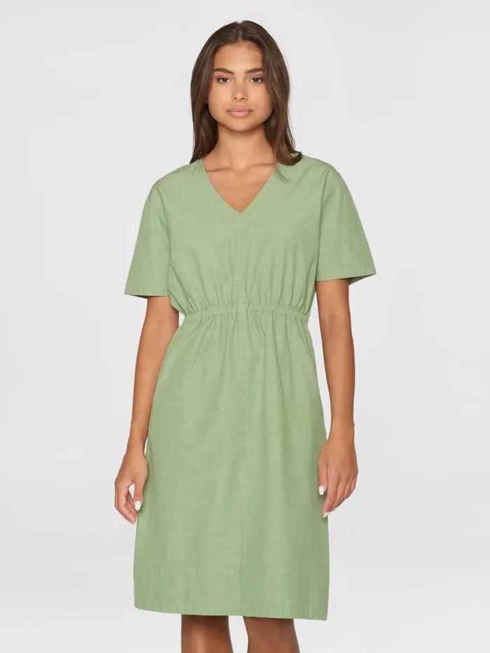 KnowledgeCotton Apparel Skirts And Dresses Vneck Slub Yarn Short Sleeve Midi Dress Gotsvegan 8211 Women KnowledgeCotton Apparel Skirts And Dresses Vneck Slub Yarn Short Sleeve Midi Dress Gotsvegan 8211 Women