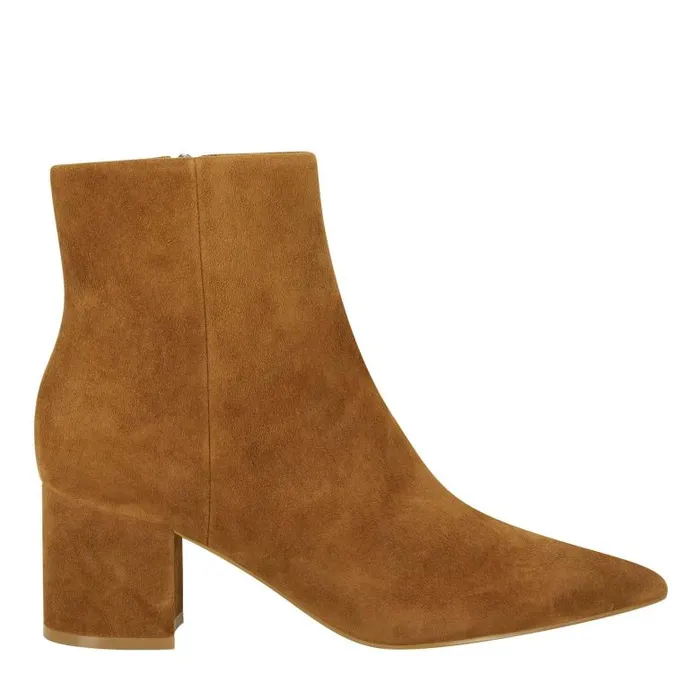 Marc Fisher Boots and Booties Women Jarli Pointy Ankle Bootie Brown Suede
