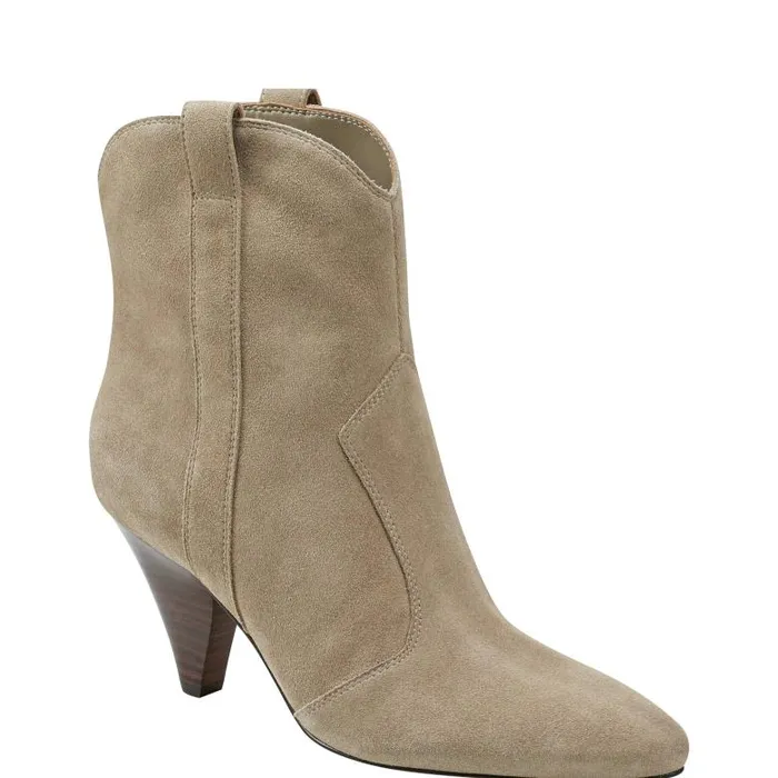 Marc Fisher Casual Boots Women Carissa Heeled Western Bootie Natural Suede