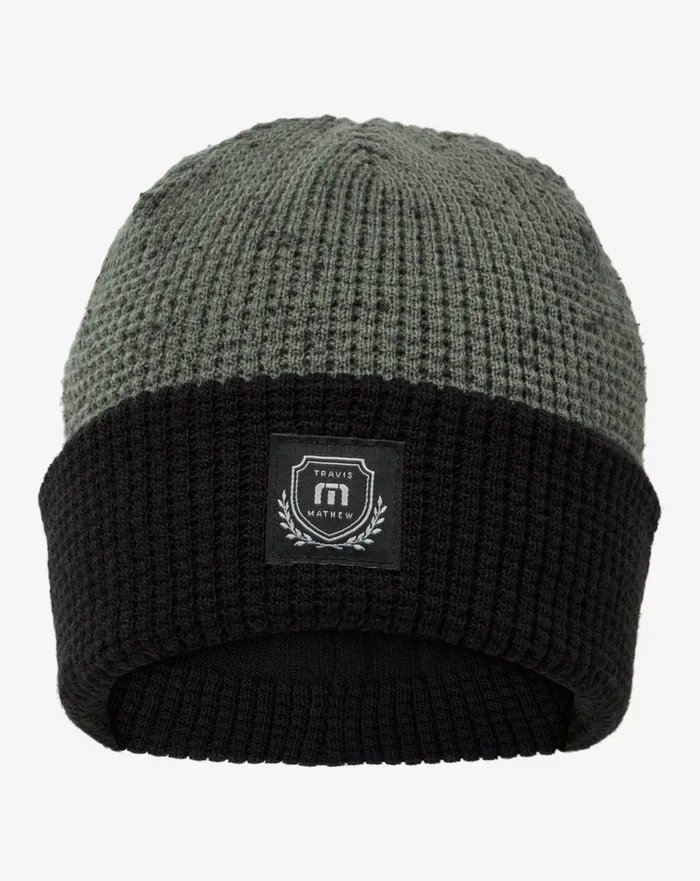 Men Beanies TravisMathew CLOUD WAFFLE BEANIE Dark Olive