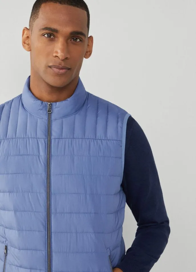 Men Coats and Jackets Hackett London Ultralight Padded Gilet Avio