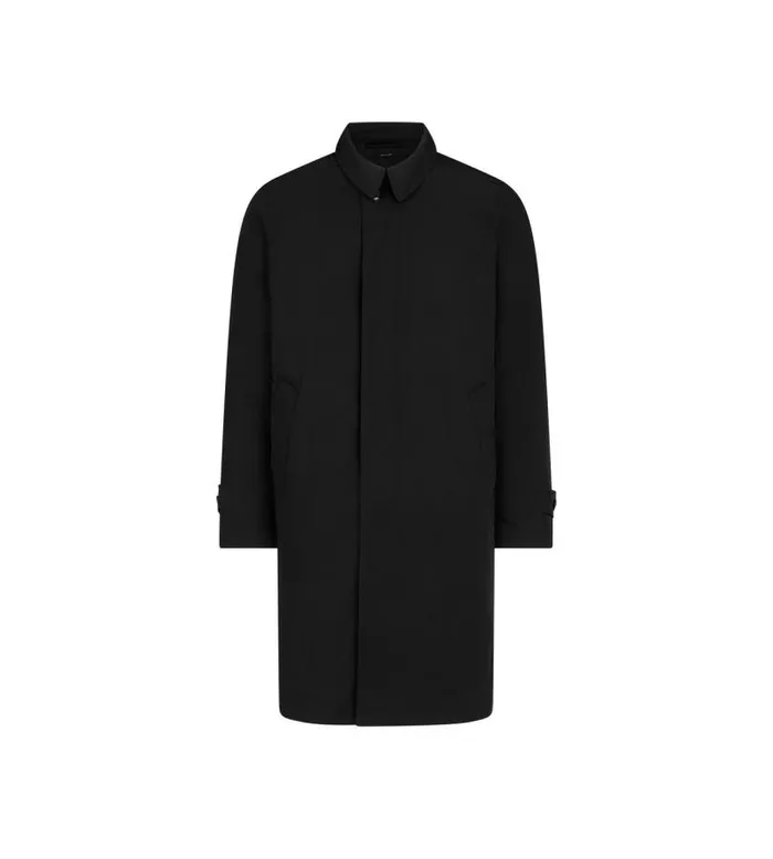 Men Outerwear Tom Ford Micro Faille Raincoat Black