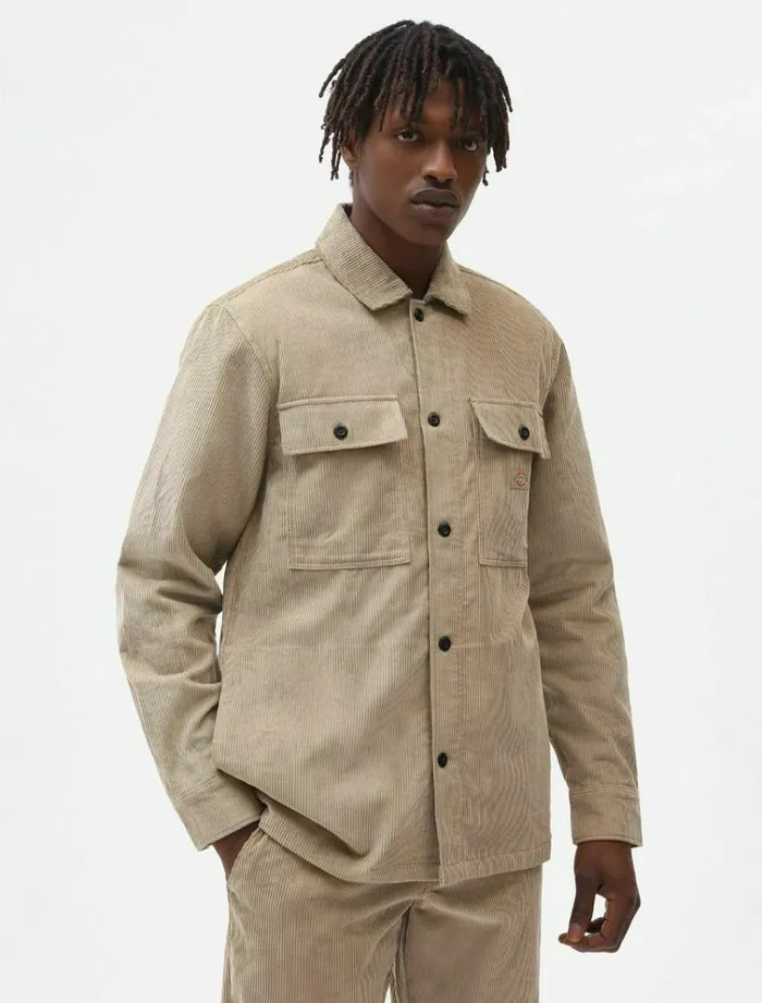 Men Shirts Dickies Higginson Long Sleeve Shirt Khaki