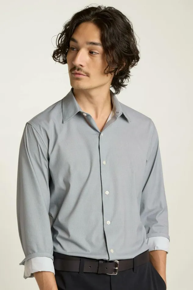Men Tech Button Down Shirt Dark Navy Tres Geo Bonobos Business Casual Shirts