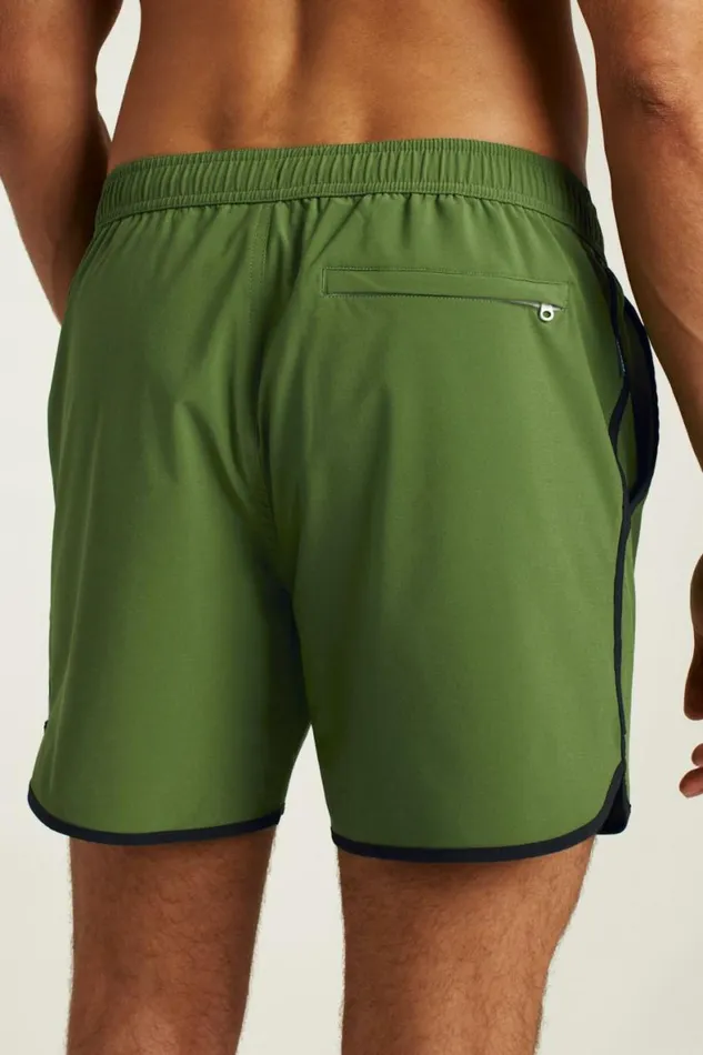 Men Throwback Swim Trunks Green Toucan Embroidery Bonobos Swim Trunks