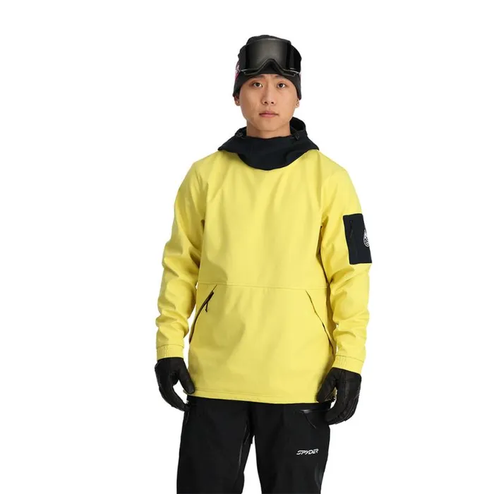 Mens Softshell Riding Hoodie Yellow Spyder Shell