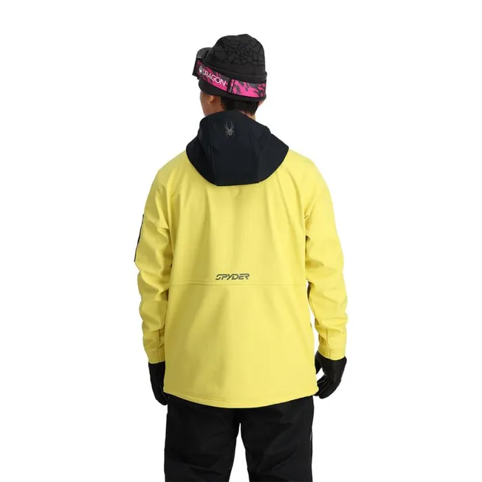 Mens Softshell Riding Hoodie Yellow Spyder Shell