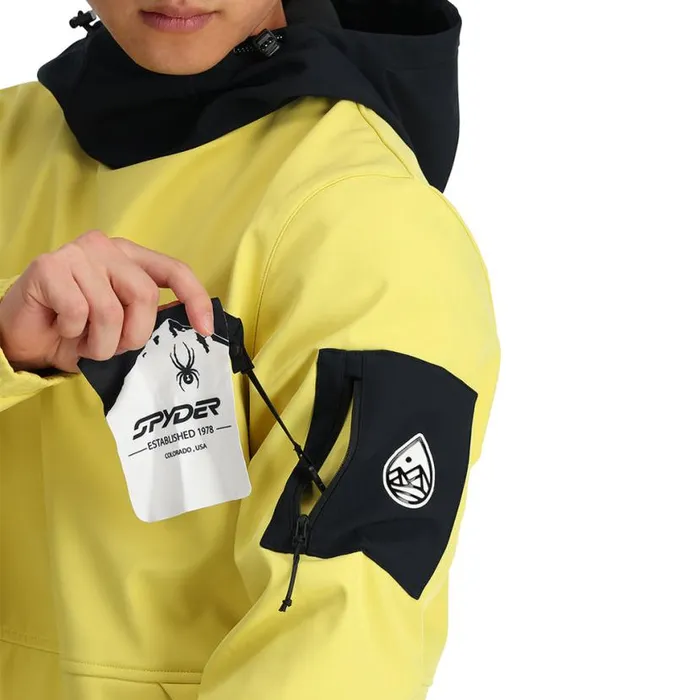 Mens Softshell Riding Hoodie Yellow Spyder Shell