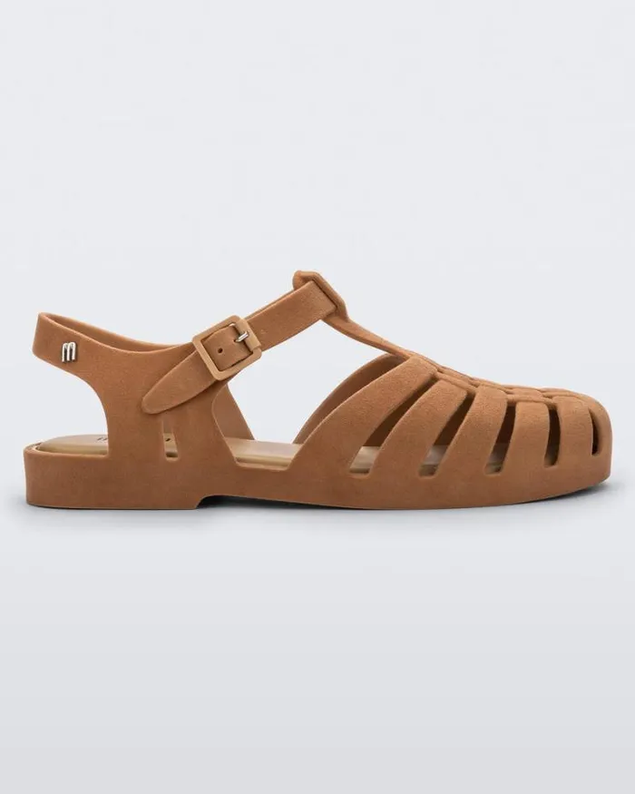 Possession Velvet Beige Flocked Women Melissa Sandals