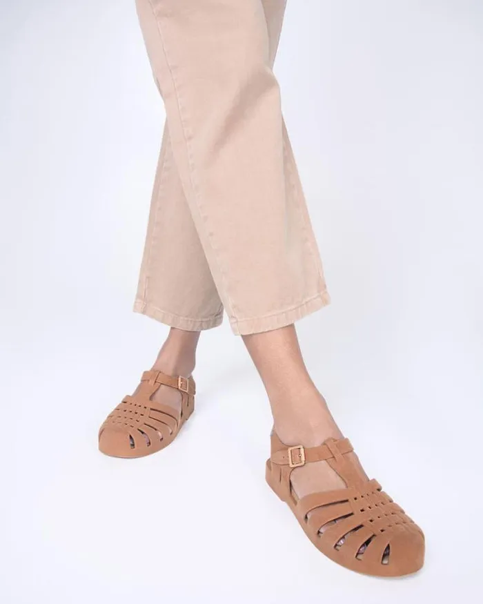 Possession Velvet Beige Flocked Women Melissa Sandals