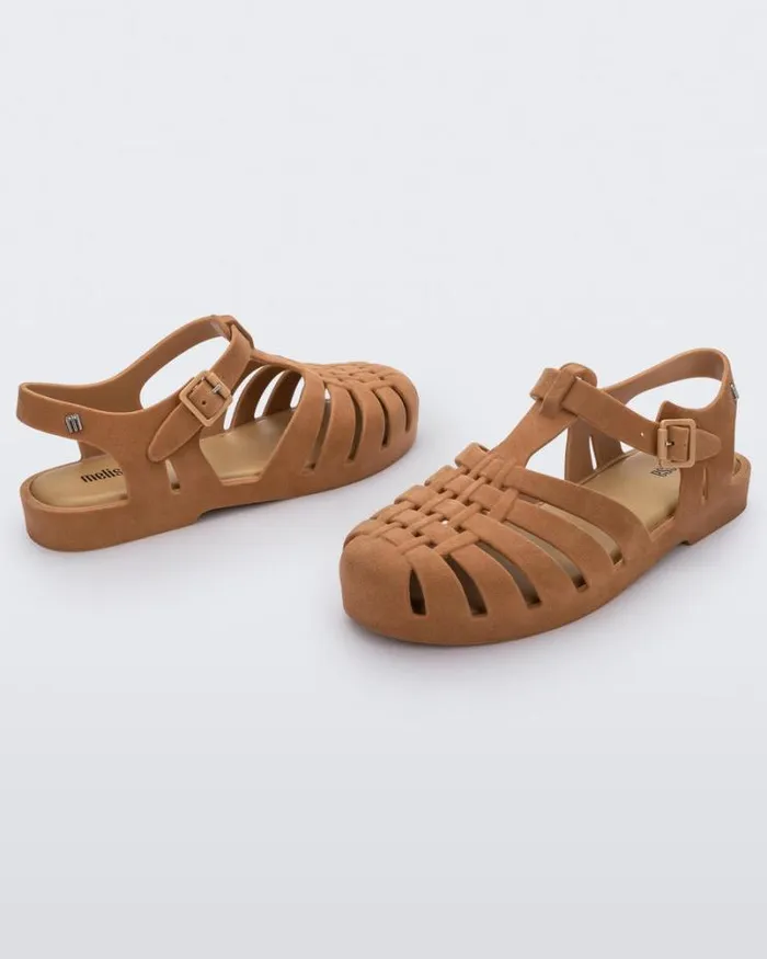 Possession Velvet Beige Flocked Women Melissa Sandals