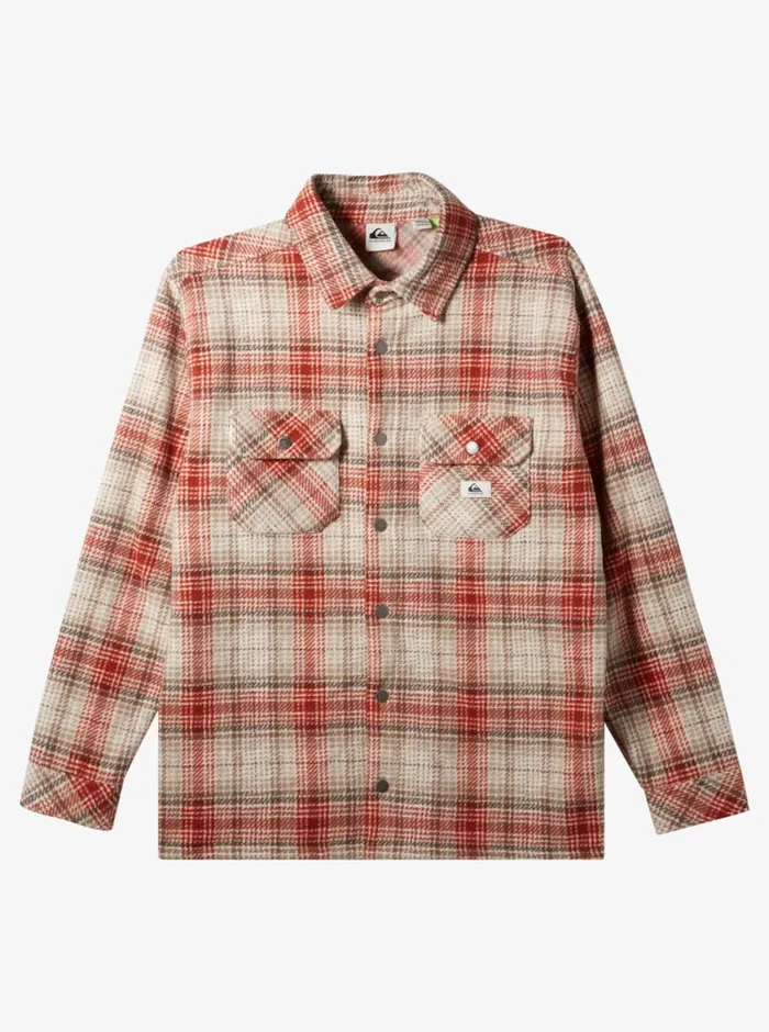 Quiksilver Epic Surf Days Fleece Overshirt Birch Surf Days Plaid Mens Sweatshirts and Hoodies