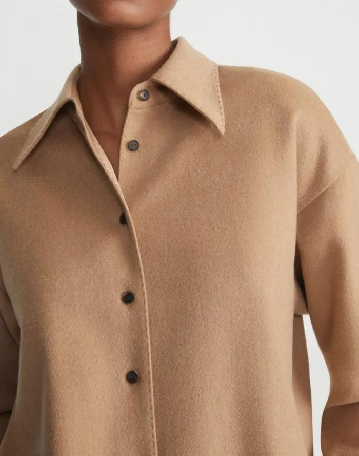 Ready To Wear Camel Hair Drop Shoulder Shirt Jacket Camel Lafayette 148 New York Blouses and Shirts
