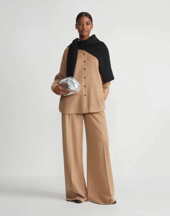Ready To Wear Camel Hair Drop Shoulder Shirt Jacket Camel Lafayette 148 New York Blouses and Shirts