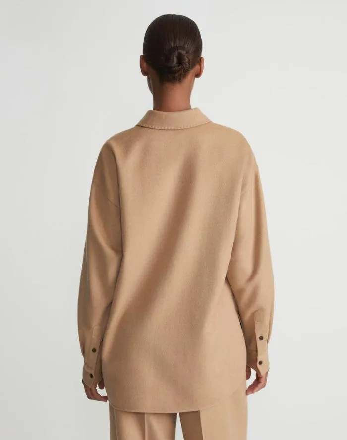 Ready To Wear Camel Hair Drop Shoulder Shirt Jacket Camel Lafayette 148 New York Blouses and Shirts