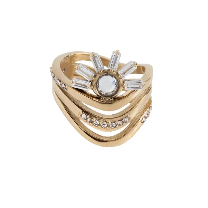 Rings Women Alex And Ani Waves Of Transformation Ring Stainless Steel Gold