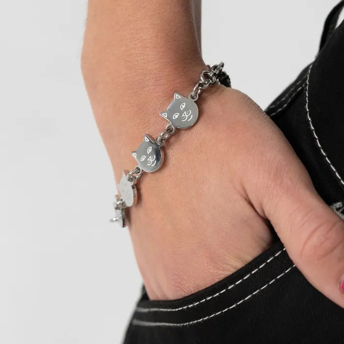 Ripndip Lord Nermal Metal Link Bracelet Silver Accessories