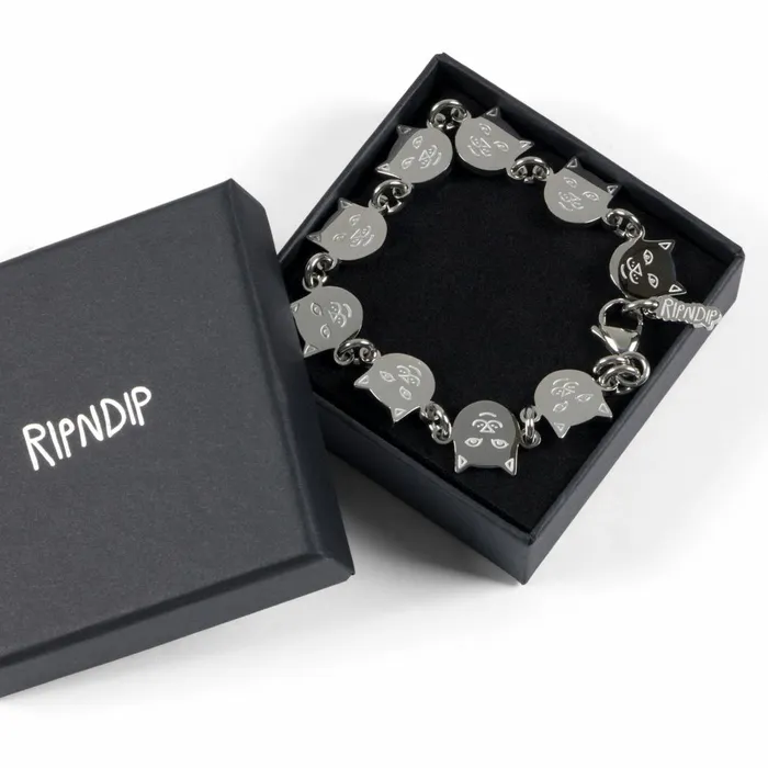 Ripndip Lord Nermal Metal Link Bracelet Silver Accessories