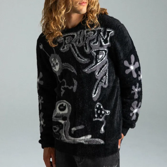 Ripndip Space Walk Mohair Sweater Black Knits Sweaters Ripndip Space Walk Mohair Sweater Black Knits Sweaters