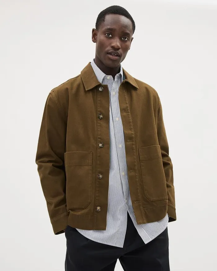 RWandCO Shirts Solid Twill Overshirt Barrel Brown 8211 Men