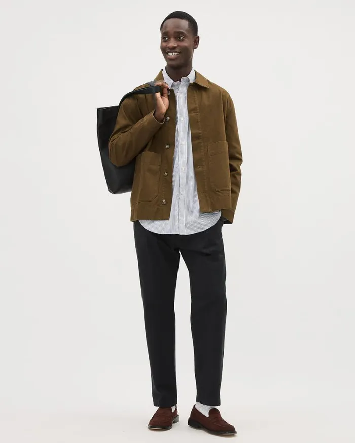RWandCO Shirts Solid Twill Overshirt Barrel Brown 8211 Men RWandCO Shirts Solid Twill Overshirt Barrel Brown 8211 Men