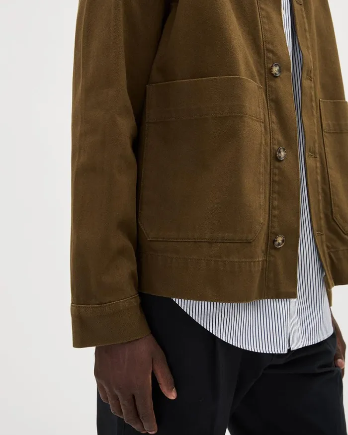 RWandCO Shirts Solid Twill Overshirt Barrel Brown 8211 Men RWandCO Shirts Solid Twill Overshirt Barrel Brown 8211 Men