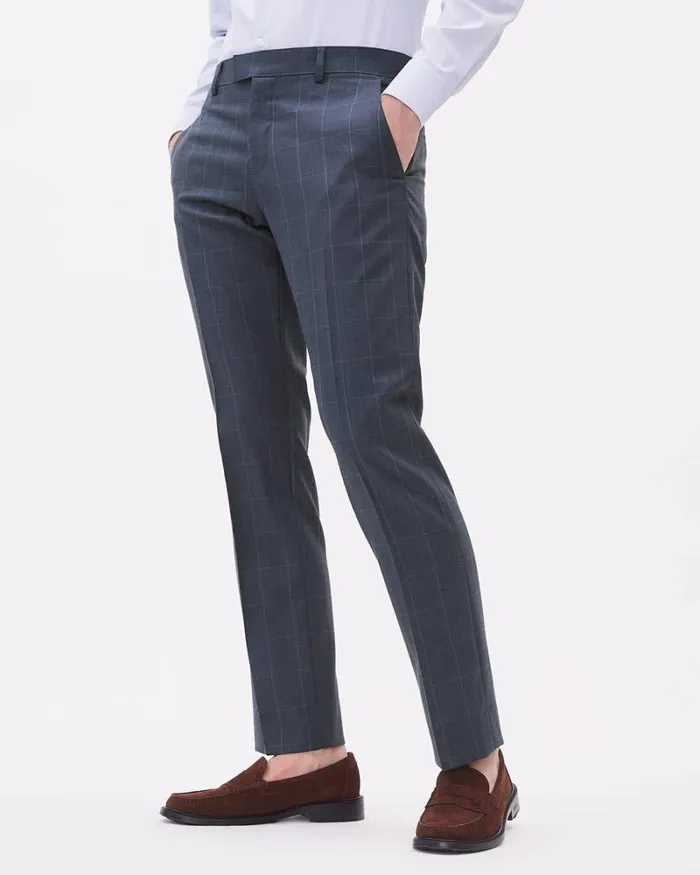 RWandCO Suit Pants TailoredFit Navy Windowpane Wool Suit Pant Naval Academy 8211 Men RWandCO Suit Pants TailoredFit Navy Windowpane Wool Suit Pant Naval Academy 8211 Men
