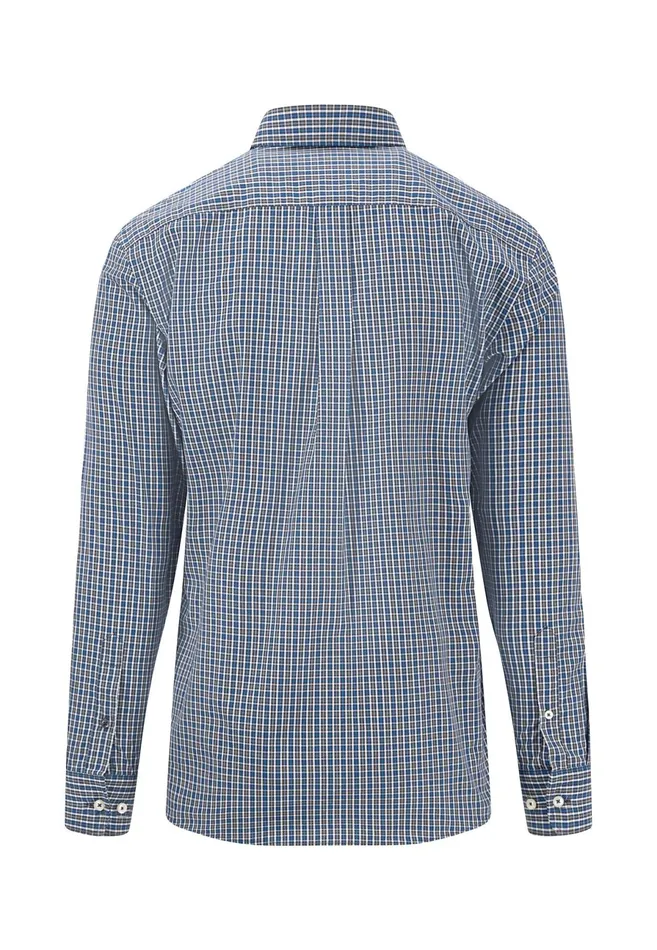 Sale Men FYNCHHATTON Carroted Shirt With Buttondown Collar Light Khakidark Emeraldvibrant Bluerust