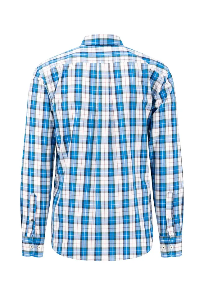 Sale Men FYNCHHATTON Carroted Shirt With Buttondown Collar Light Khakidark Emeraldvibrant Bluerust