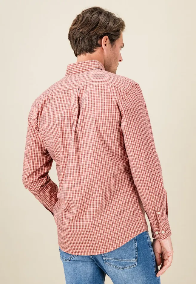 Sale Men FYNCHHATTON Carroted Shirt With Buttondown Collar Light Khakidark Emeraldvibrant Bluerust