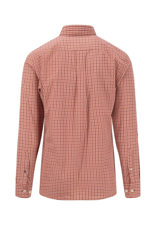Sale Men FYNCHHATTON Carroted Shirt With Buttondown Collar Light Khakidark Emeraldvibrant Bluerust