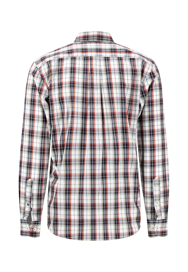 Sale Men FYNCHHATTON Carroted Shirt With Buttondown Collar Light Khakidark Emeraldvibrant Bluerust
