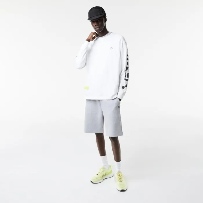 Shorts and Swim Men Lacoste Men039s Reflective Print Shorts Grey Chine Cca