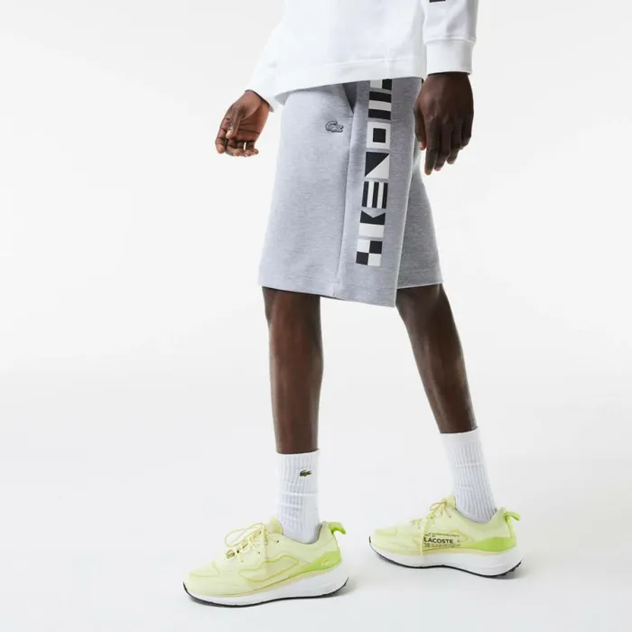 Shorts and Swim Men Lacoste Men039s Reflective Print Shorts Grey Chine Cca